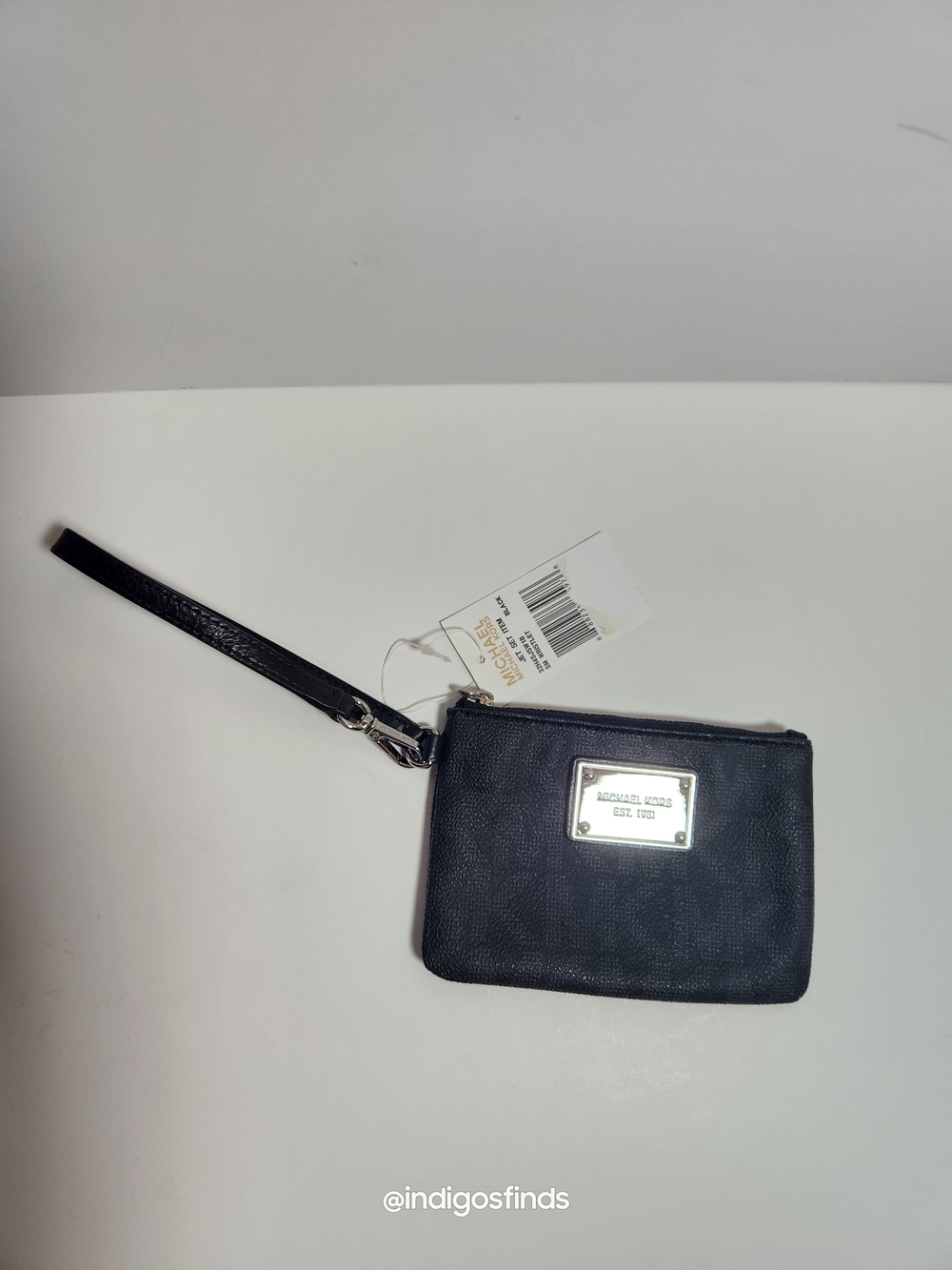Michael Kors Black Leather Wristlet